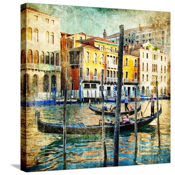 Art.com Romantic Venice - Artwork In Painting Style Stretched Canvas Print Wall Art by Maugli-l, 24" x 24"