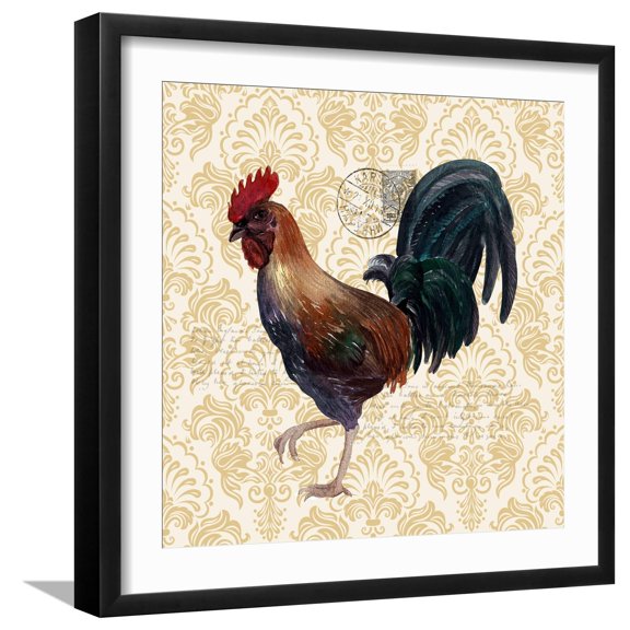 Art.com Rooster 3 Art Print by Kimberly Allen, Black Frame Wall Art, 21" x 21"