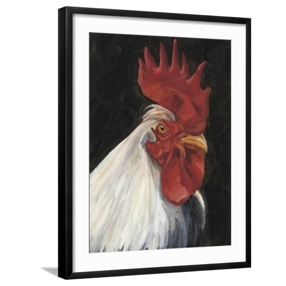Art.com Rooster Portrait I Art Print, Black Frame Wall Art, 23" x 29"