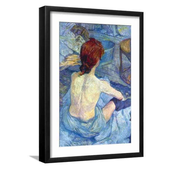 Art.com Rousse The Toilet Art Print by Henri de Toulouse-Lautrec, Black Frame Wall Art, 17" x 23"