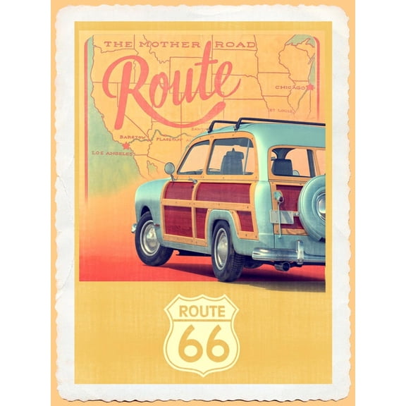 Art.com Route 66 Vintage Travel Art Print by Edward M. Fielding, 12" x 16"
