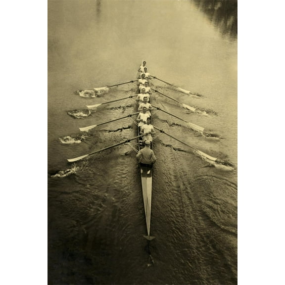 Art.com Rowing Crew Art Print, 12" x 18"