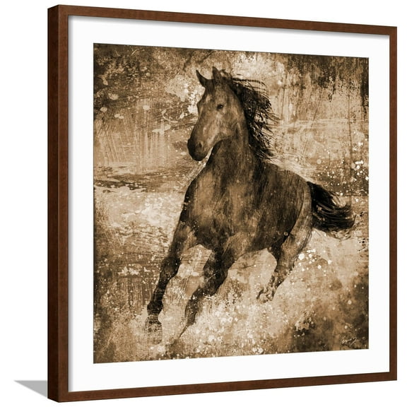 Art.com Running Free Art Print by Eric Yang, Brown Frame Wall Art, 29" x 29"