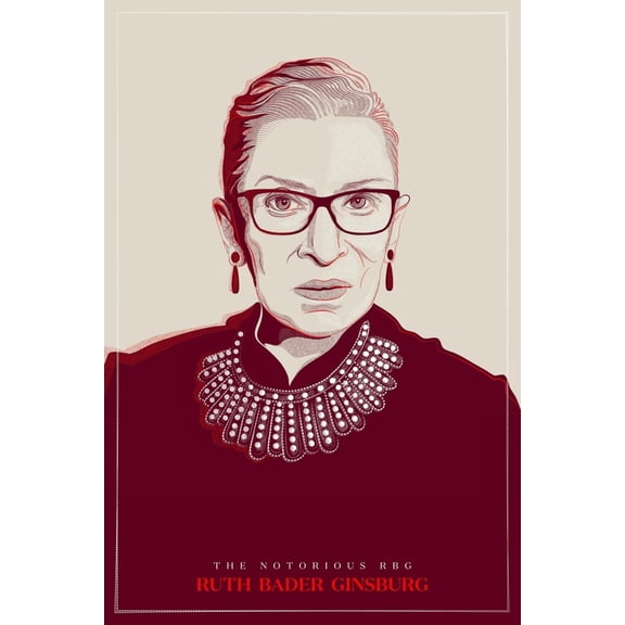 Art.com Ruth Bader Ginsburg - The Notorious RBG (Red) Art Print, 24" x 36"
