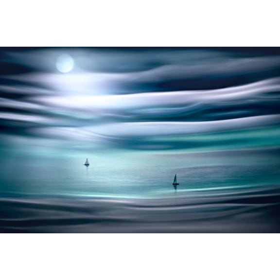 Art.com Sailing by Moonlight Photographic Print by Ursula Abresch, 18" x 12"