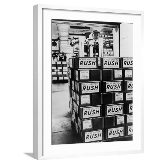 Art.com Salk Vaccine, Was Rushed into Distribution in 1956 to Prevent Polio Photo, White Frame Wall Art, 23" x 29"