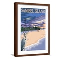 thumbnail image 1 of Art.com Sanibel Island, Florida - Lighthouse Art Print by Lantern Press, Brown Frame Wall Art, 17" x 23", 1 of 5