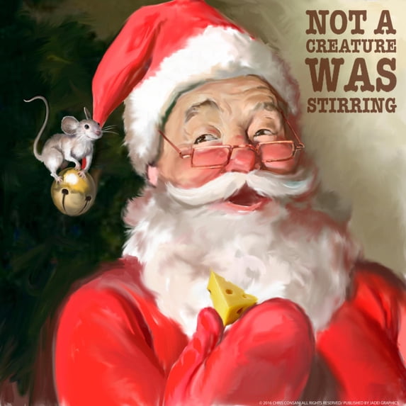 Art.com Santa 1 Stirring Art Print by Chris Consani, 24" x 24"