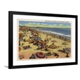 thumbnail image 1 of Art.com Santa Monica, California - A Daily Scene on the Beach Art Print by Lantern Press, Black Frame Wall Art, 44" x 32", 1 of 4
