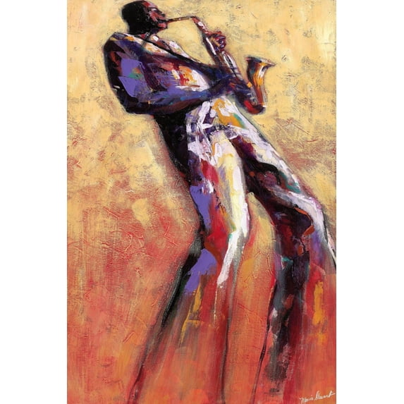 Art.com Sax Solo Art Print by Monica Stewart, 12" x 18"