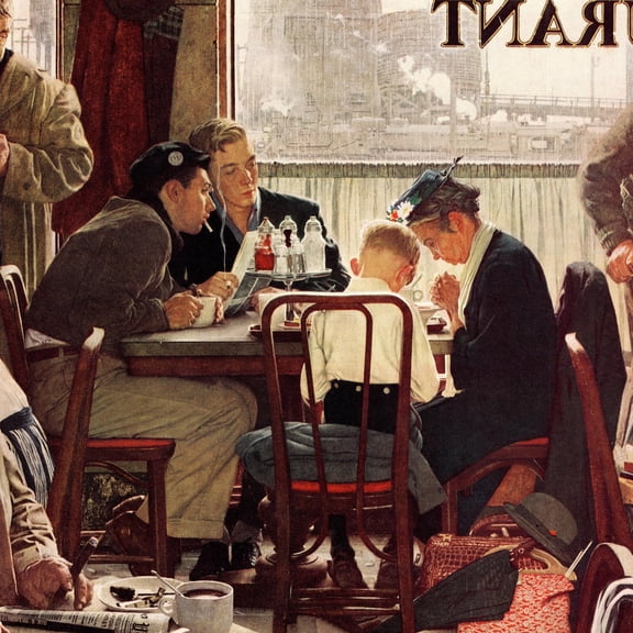 Art.com Saying Grace, November 24,1951 Giclee Print by Norman Rockwell, 30" x 30"