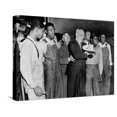 thumbnail image 1 of Art.com 'Scottsboro Boys' and Radical Lawyer Samuel Leibowitz Cheer at Penn Station Stretched Canvas Print Wall Art, 24" x 18", 1 of 4
