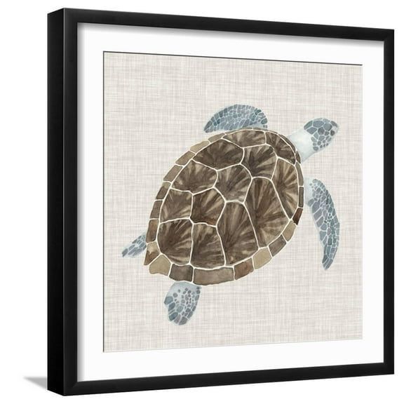 Art.com Sea Turtle I Art Print by Naomi McCavitt, Black Frame Wall Art, 21" x 21"