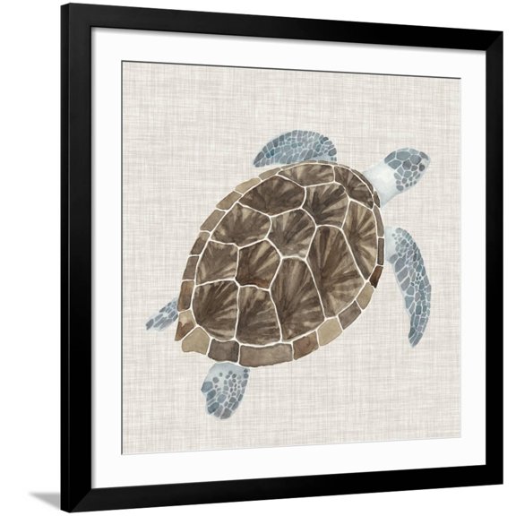 Art.com Sea Turtle I Art Print by Naomi McCavitt, Black Frame Wall Art, 38" x 38"