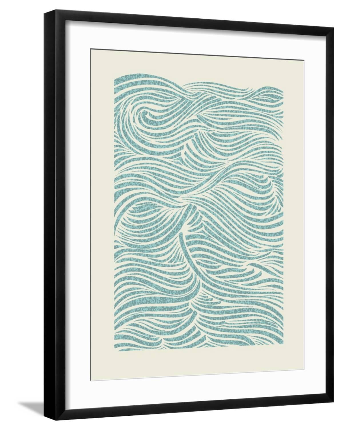 Art.com Sea Waves Pattern. EPS Vector File. Art Print by CPD-Lab, Black ...