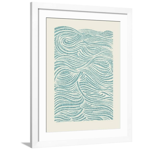 Art.com Sea Waves Pattern. EPS Vector File. Art Print by CPD-Lab, White Frame Wall Art, 32" x 40"