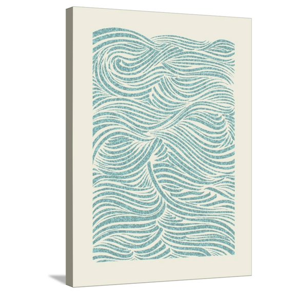 Art.com Sea Waves Pattern. EPS Vector File. Stretched Canvas Print Wall Art by CPD-Lab, 24" x 32"