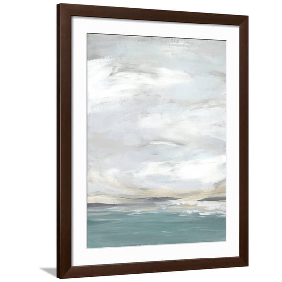 Art.com Seafoam Vista II Art Print by June Vess, Brown Frame Wall Art, 32" x 40"