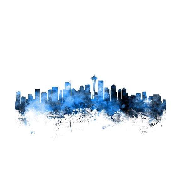 Art.com Seattle Washington Skyline Art Print by Michael Tompsett, 18" x 12"