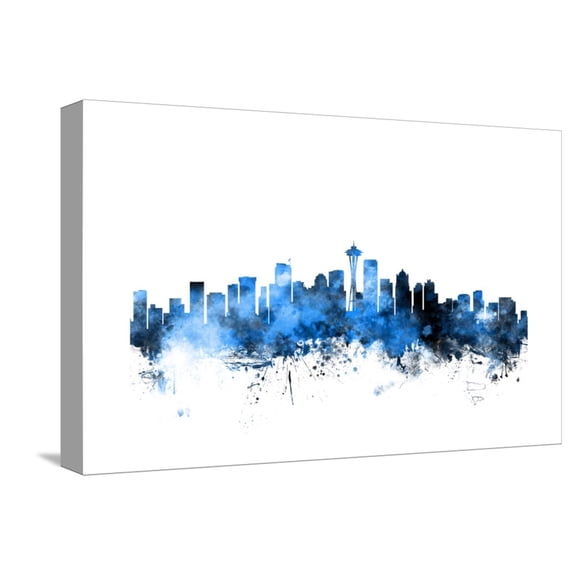 Art.com Seattle Washington Skyline Stretched Canvas Print Wall Art by Michael Tompsett, 18" x 12"