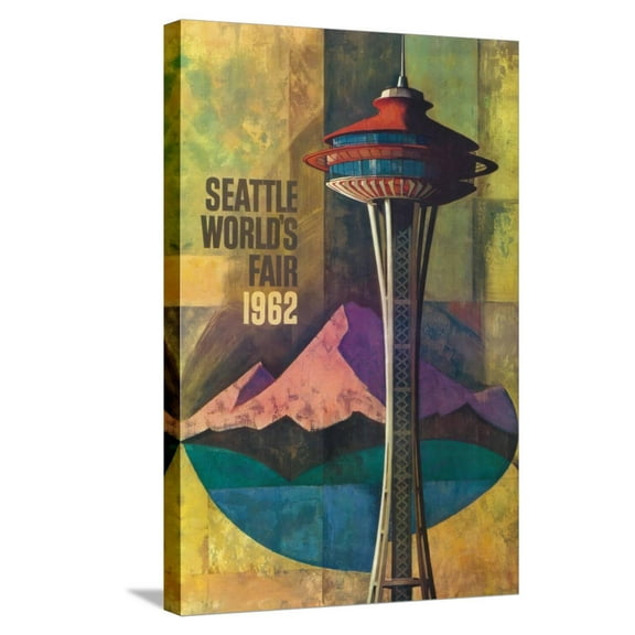 Art.com Seattle, Washington - Space Needle World's Fair Promo Poster No. 2 Stretched Canvas Print Wall Art by Lantern Press, 16" x 24"