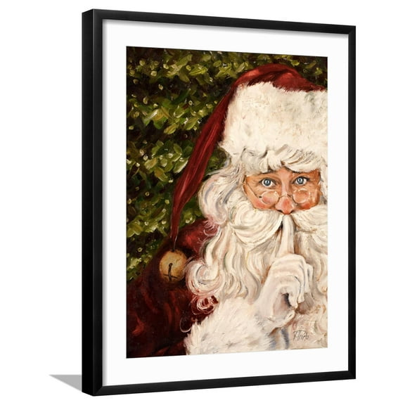 Art.com Secret Santa Art Print by Patricia Pinto, Black Frame Wall Art, 23" x 29"