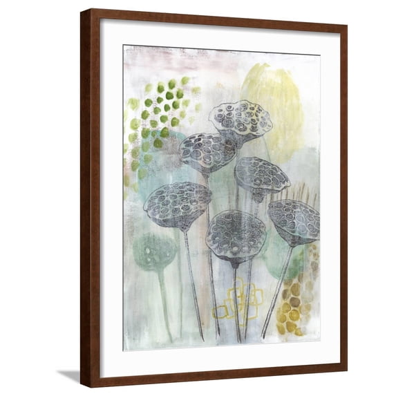 Art.com Seed Pod Composition I Art Print by Naomi McCavitt, Brown Frame Wall Art, 23" x 29"