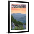 thumbnail image 1 of Art.com Shenandoah National Park, Virginia - Black Bear and Cubs Spring Flowers Art Print by Lantern Press, Black Frame Wall Art, 32" x 44", 1 of 5