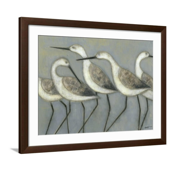Art.com Shore Birds I Art Print by Norman Wyatt Jr^, Brown Frame Wall Art, 40" x 32"