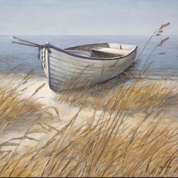 Art.com Shoreline Boat Art Print by Arnie Fisk, 16" x 16"