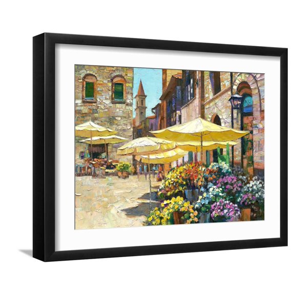 Art.com Siena Flower Market Art Print by Howard Behrens, Black Frame Wall Art, 21" x 17"