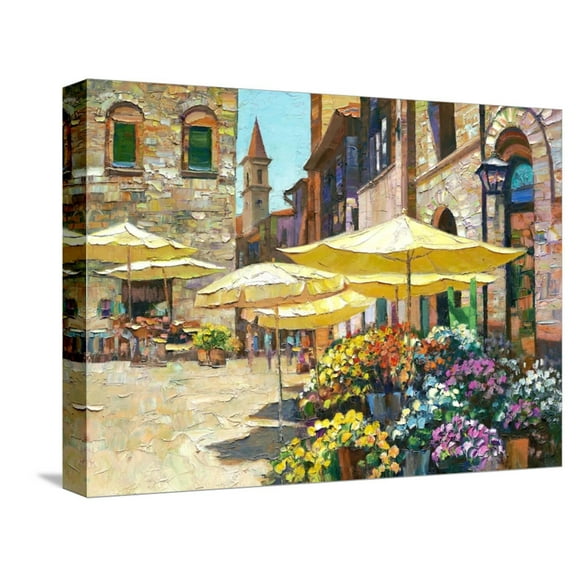 Art.com Siena Flower Market Stretched Canvas Print Wall Art by Howard Behrens, 16" x 12"