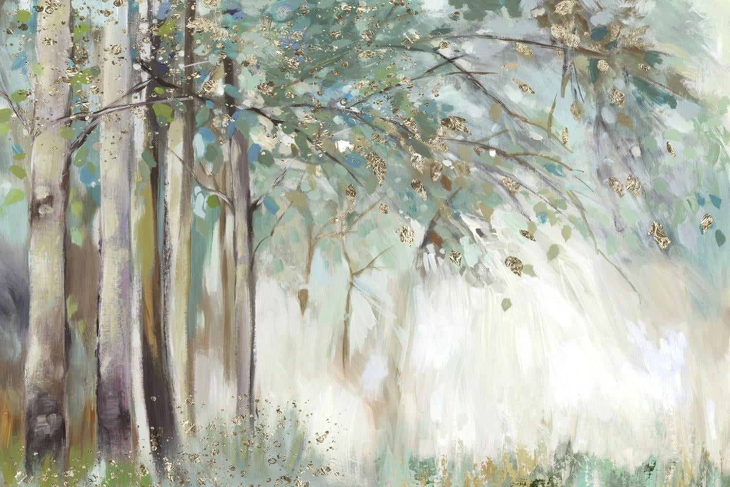 Silver Leaves Forest Scene Canvas Art for Kids, 36" x 24"
