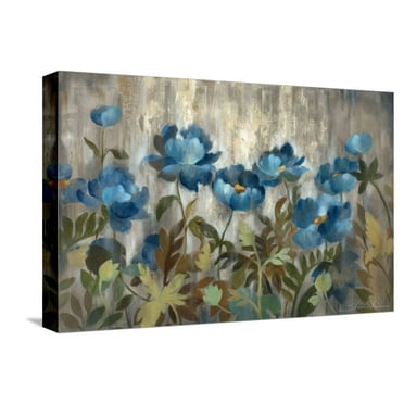 Art.com Silver and Sapphire Stretched Canvas Print Wall Art by Silvia Vassileva, 18" x 12"