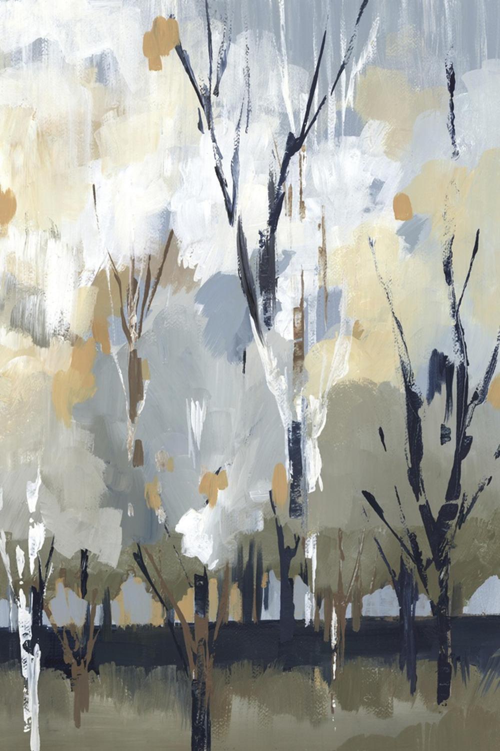 Silversong Birch I Canvas Print in Gray and Beige