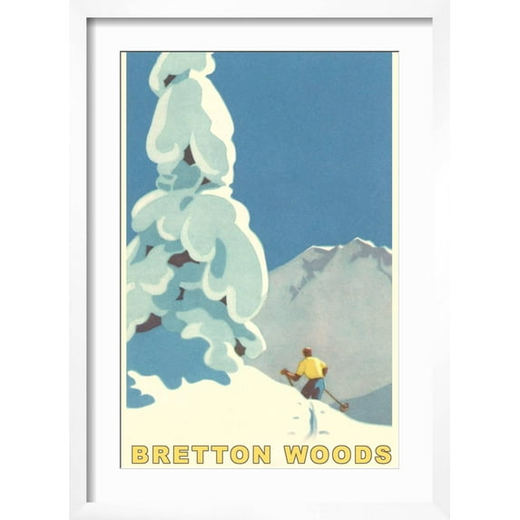 Art.com Ski Bretton Woods, New Hampshire Art Print, White Frame Wall Art, 17" x 23"