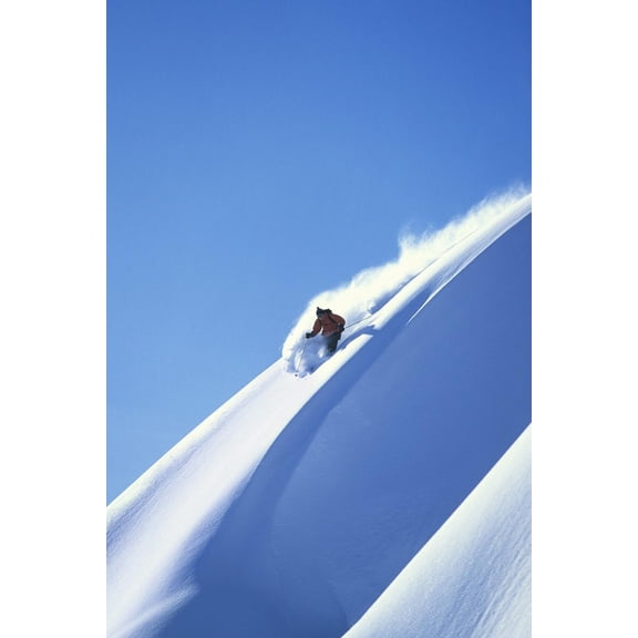 Art.com Skier Racing Down Mountain Slope Photo, 12" x 18"