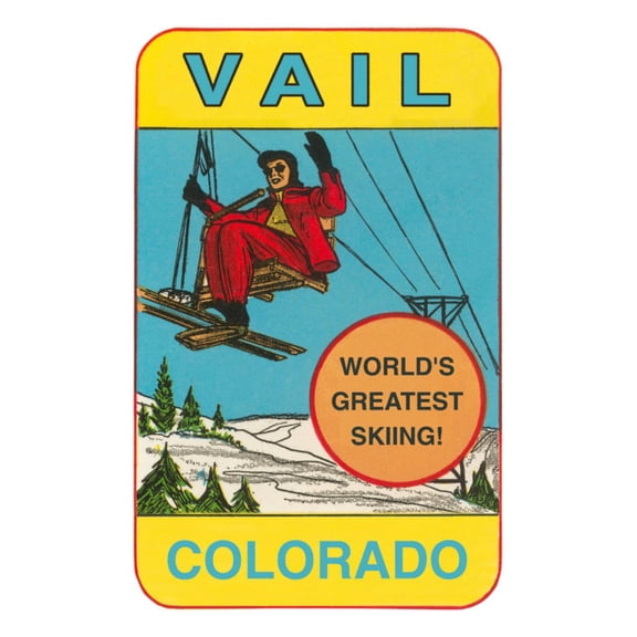 Art.com Skiing, Vail, Colorado Art Print, 12" x 16"