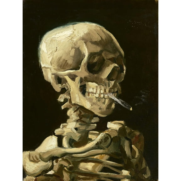 Art.com Skull with Burning Cigarette Art Print by Vincent van Gogh, 12" x 16"