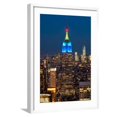 thumbnail image 1 of Art.com Skyscrapers Lit Up at Night in a City, Empire State Building, Manhattan, New York City Photographic Print, White Frame Wall Art, 21" x 29", 1 of 5