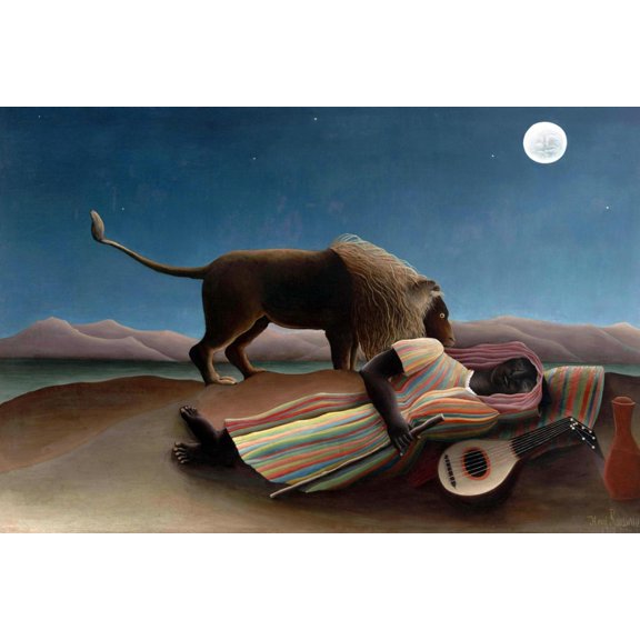 Art.com Sleeping Gypsy Art Print by Henri Rousseau, 18" x 12"
