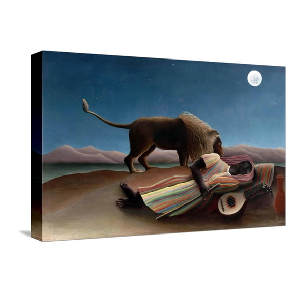 Art.com Sleeping Gypsy Stretched Canvas Print Wall Art by Henri Rousseau, 18" x 12"