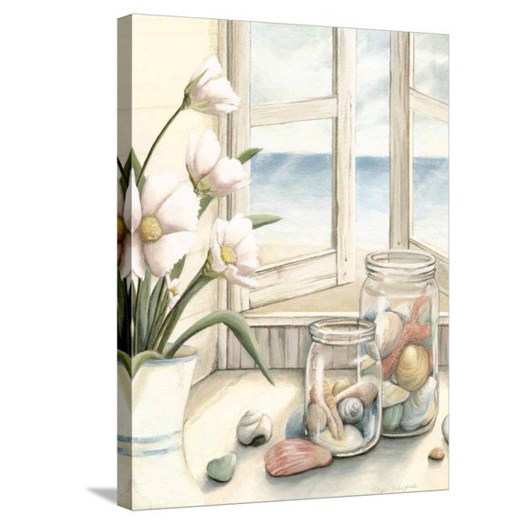 Art.com Small Beach House View I Stretched Canvas Print Wall Art by Megan Meagher, 18" x 24"