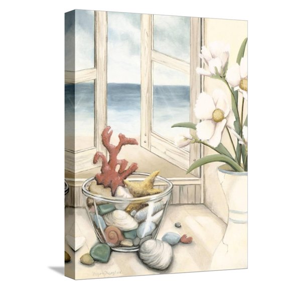 Art.com Small Beach House View II Stretched Canvas Print Wall Art by Megan Meagher, 12" x 16"