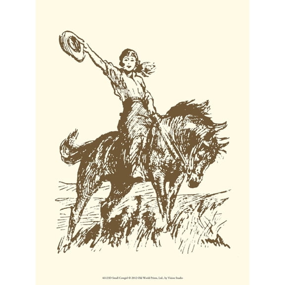 Art.com Small Cowgirl Art Print by Vision Studio, 12" x 16"