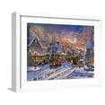 thumbnail image 1 of Art.com Small Town Christmas Art Print by Dominic Davison, White Frame Wall Art, 21" x 17", 1 of 5