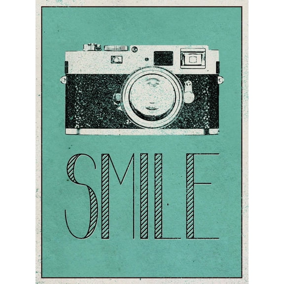 Art.com Smile Retro Camera Art Print, 12" x 16"