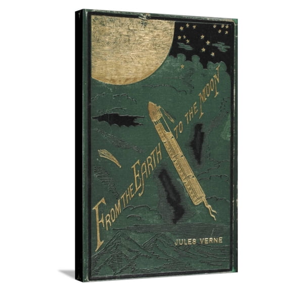 Art.com Smithsonian Libraries: Jules Verne Cover Stretched Canvas Print Wall Art, 16" x 24"