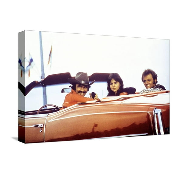 Art.com Smokey and the Bandit, Burt Reynolds, Sally Field, Jerry Reed, 1977 Stretched Canvas Print Wall Art, 18" x 12"