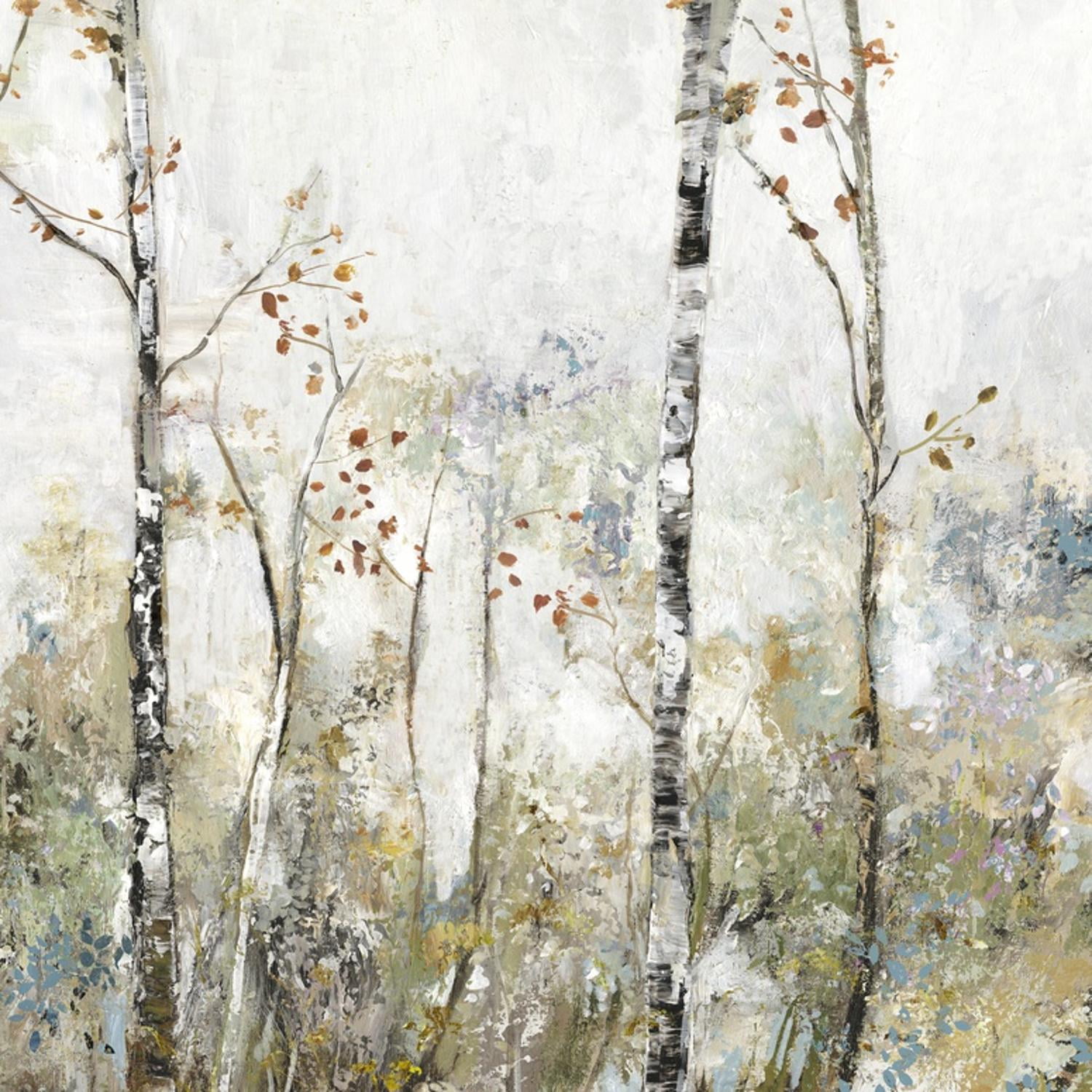 Soft Birch Forest Canvas Print for Kids Room